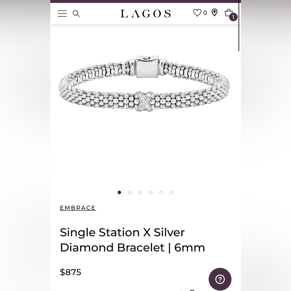 Laos sterling silver diamond x station bracelet Size M